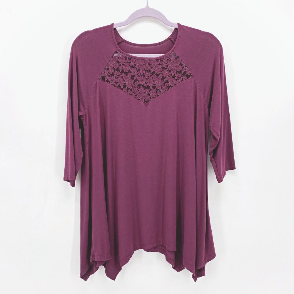 Torrid Super Soft Lace Sharkbite Hem Top